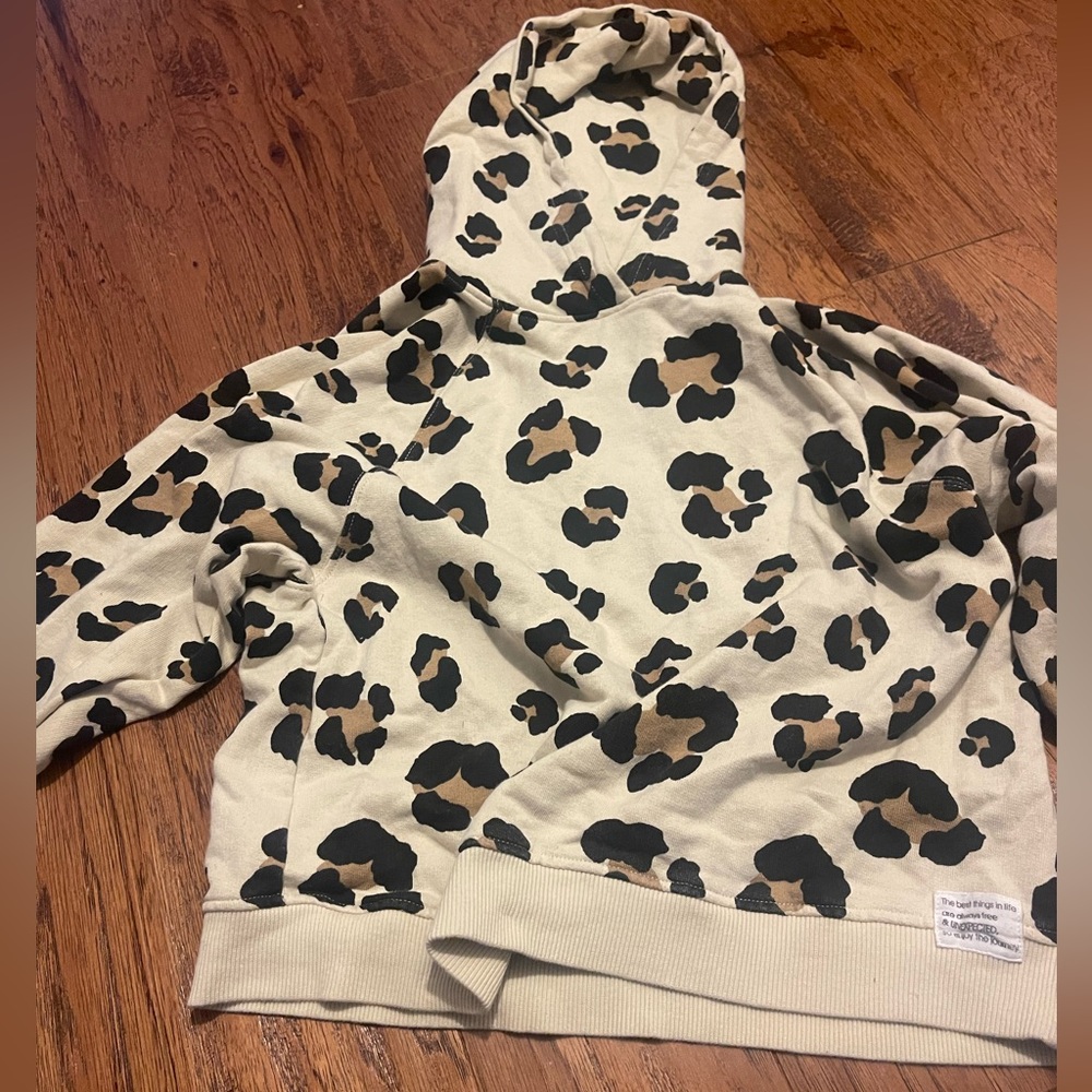 Zara Size 11/12 Leopard Print Hoodie